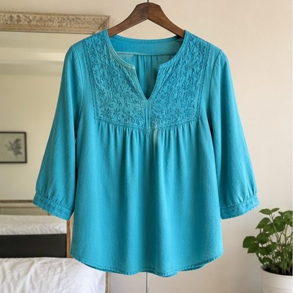 Charcoal Smocked Top